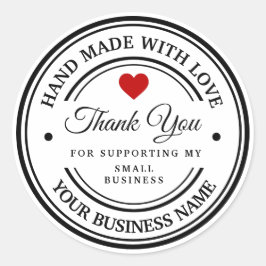 Adesivo Redondo feito à mão com amor | OBRIGADO