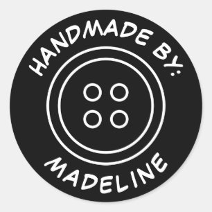 Adesivo Redondo Feito à mão por   Adicione seu nome