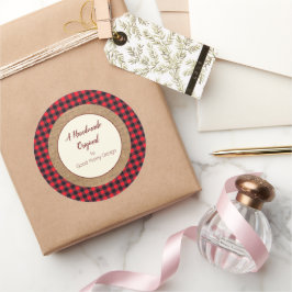 Adesivo Redondo Feito à Mão por Você Xadrez e Estopa de Búfalo Ver