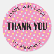 FEITO com AMOR personalizado bolinhas