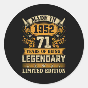 Adesivo Redondo Feito Em 1952 71 71Ruas