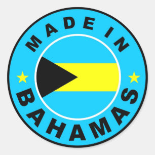 Adesivo Redondo feito em bahamas — bandeira do país: carimbo redon