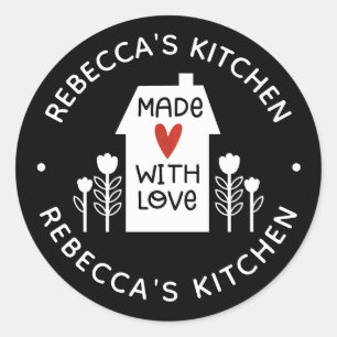 Adesivo Redondo Feito em Casa Com Amor