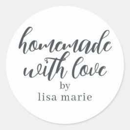 Adesivo Redondo Feito em Casa com Amor Personalizado