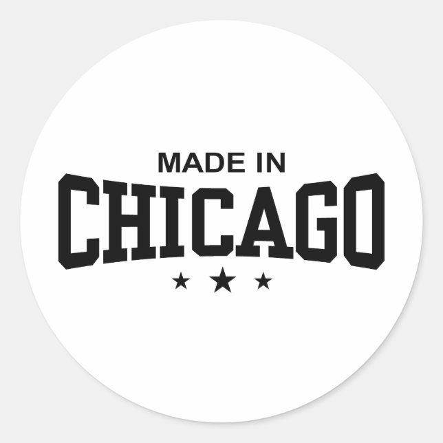 Adesivo Redondo Feito em Chicago (Frente)