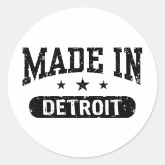 Adesivo Redondo Feito em Detroit