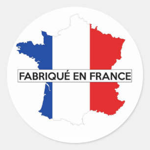 Adesivo Redondo feito em frança — marca do mapa do país fabrique