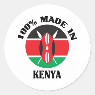Adesivo Redondo Feito em Kenya