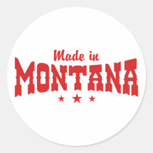 Adesivo Redondo Feito em Montana