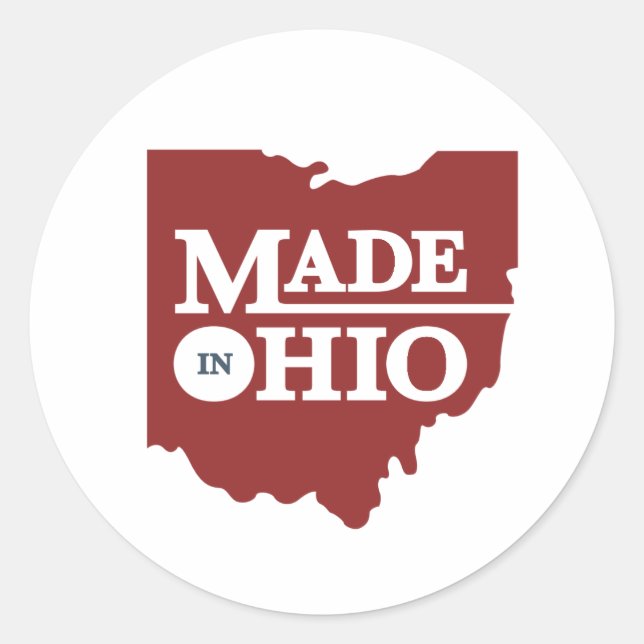 Adesivo Redondo Feito em Ohio Stickers (Frente)