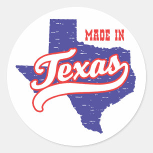 Adesivo Redondo Feito em Texas