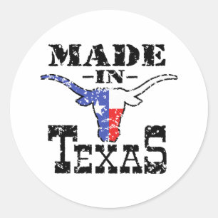 Adesivo Redondo Feito em Texas