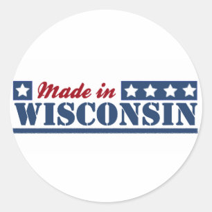 Adesivo Redondo Feito Em Wisconsin
