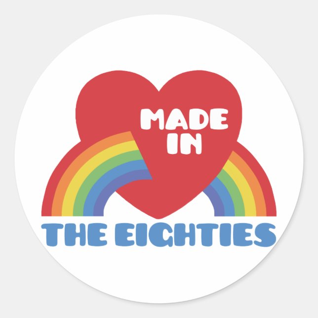 Adesivo Redondo Feito na anos 80 (Frente)