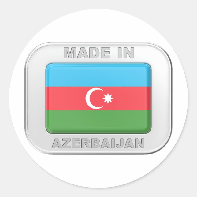 Adesivo Redondo Feito no Azerbaijão (Frente)