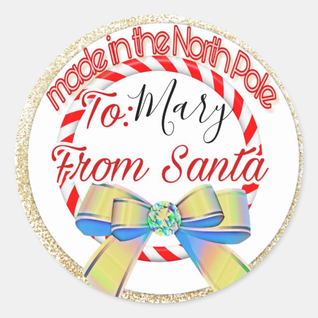 Adesivo Redondo Feito no Natal do Polo Norte (Frente)