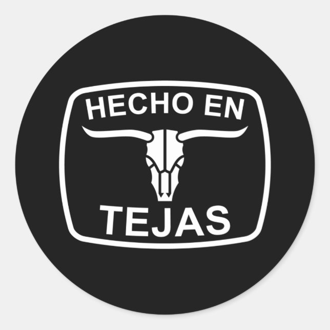 Adesivo Redondo Feito no Texas Sticker (Frente)