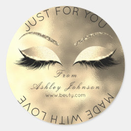 Adesivo Redondo Feito Por Glitter Lashes Belo Glam Dourado Makeup