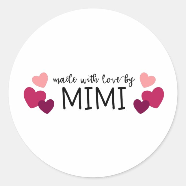Adesivo Redondo Feito Por Mimi (Frente)