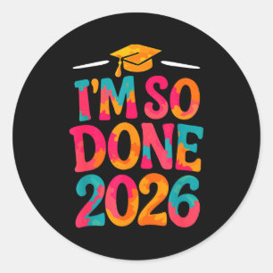 Adesivo Redondo Feito turma de 2026 faculdade ensino médio graduaç