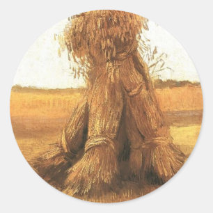 Adesivo Redondo Feixes de Trigo num Campo, van Gogh