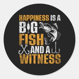 Adesivo Redondo Felicidade é um grande peixe e uma testemunha