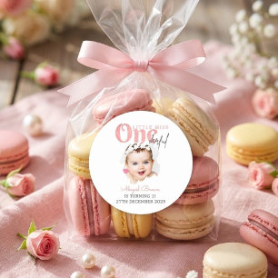 Adesivo Redondo Felicidades Little Miss Onederful 1º aniversário