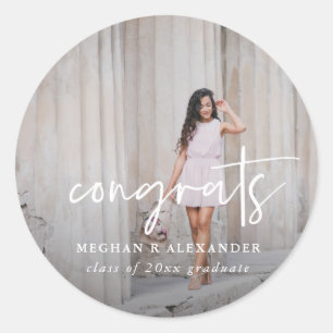 Adesivo Redondo Felicita o Formando Photo and Name Sticker