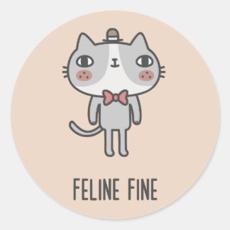 Adesivo Redondo Feline Fine