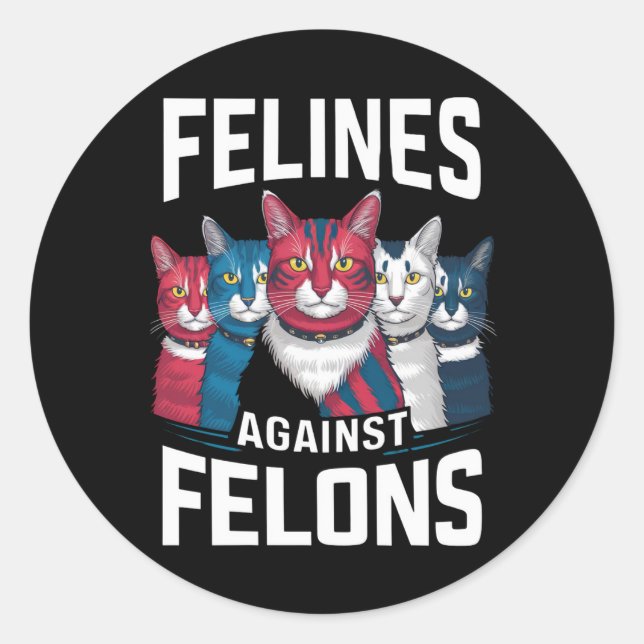 Adesivo Redondo Felinos Contra Felons (Frente)