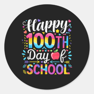 Adesivo Redondo Feliz 100º Dia De Escola 100 Dias De Escola Ensine