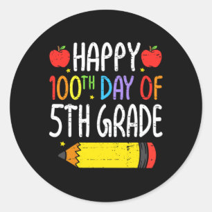 Adesivo Redondo Feliz 100º Dia dos Estudantes do 5º ano 10