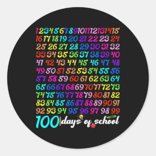 Adesivo Redondo Feliz 100 Dias De Professora Infantil