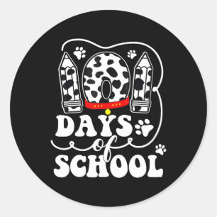 Adesivo Redondo Feliz 101 Dias de Ensino Cachorro Gelado Mais De 1