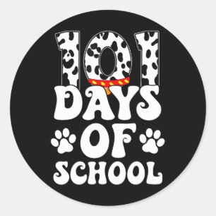 Adesivo Redondo Feliz 101 Dias de Ensino Cachorro Gelado Mais De 1
