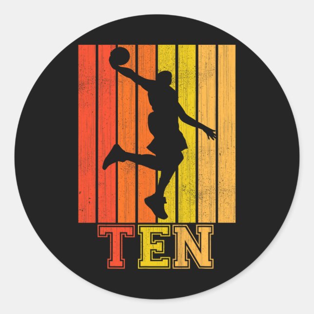 Adesivo Redondo Feliz 10.º Aniversário das Decorações Para Rapazes (Frente)