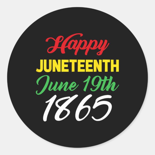Adesivo Redondo Feliz 19 de junho de 1865 (Frente)