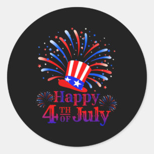 Adesivo Redondo Feliz 4 de julho América celebrando a liberdade