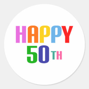 Adesivo Redondo Feliz 50º