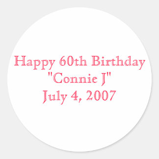 Adesivo Redondo Feliz 60º aniversário