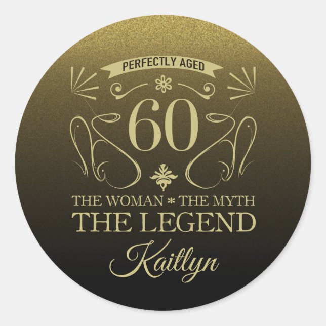 Adesivo Redondo Feliz 60.º Aniversário do Cachinho (Frente)