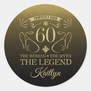 Adesivo Redondo Feliz 60.º Aniversário do Cachinho