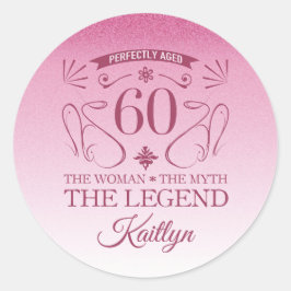 Adesivo Redondo Feliz 60.º Aniversário do Cachinho