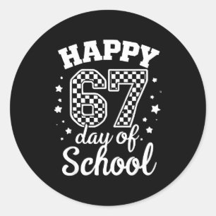 Adesivo Redondo Feliz 67º Dia De Alunos Da Escola Professor Crianç