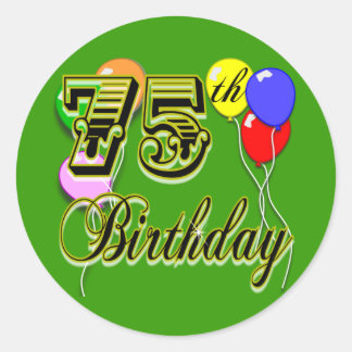 Adesivo Redondo Feliz 75º aniversário da Celebração