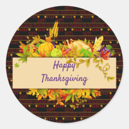 Adesivo Redondo Feliz Ação de Graças