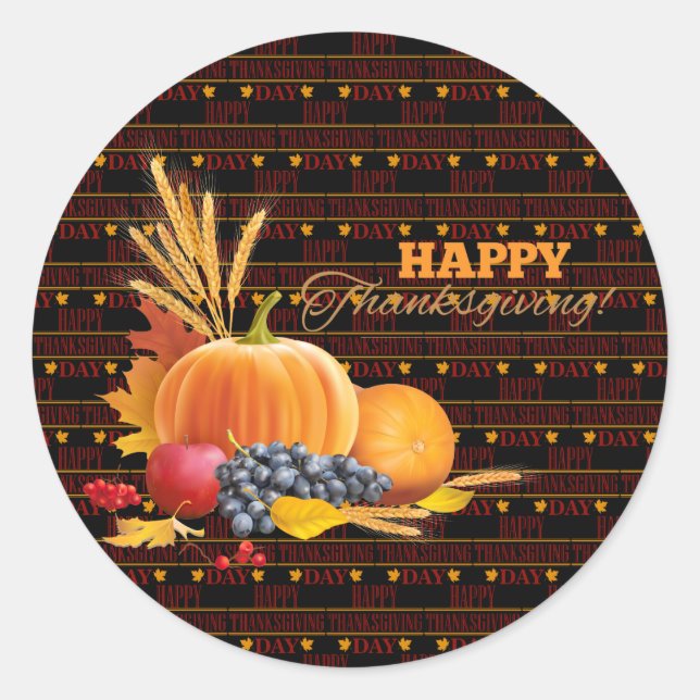 Adesivo Redondo Feliz Ação de Graças (Frente)