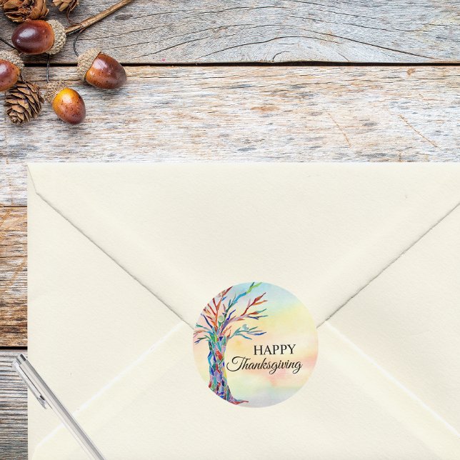 Adesivo Redondo Feliz Ação de Graças (Criador carregado)