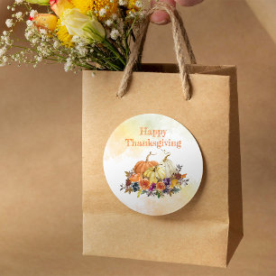 Adesivo Redondo Feliz Ação de Graças