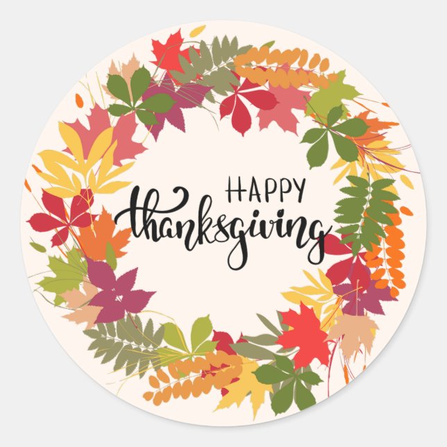 Adesivo Redondo Feliz Ação de Graças (Frente)